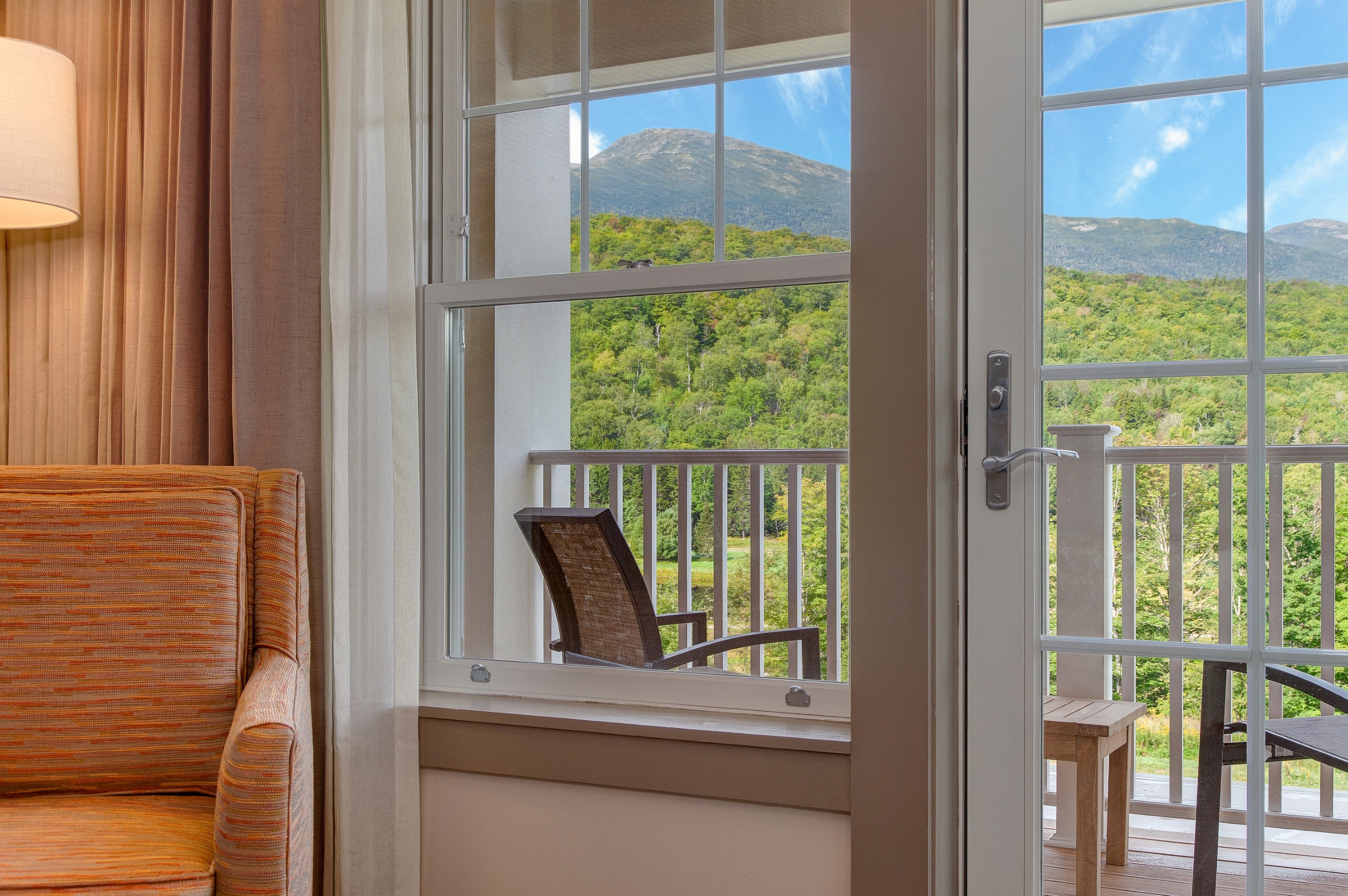 View of a guest room balcony at The Glen House