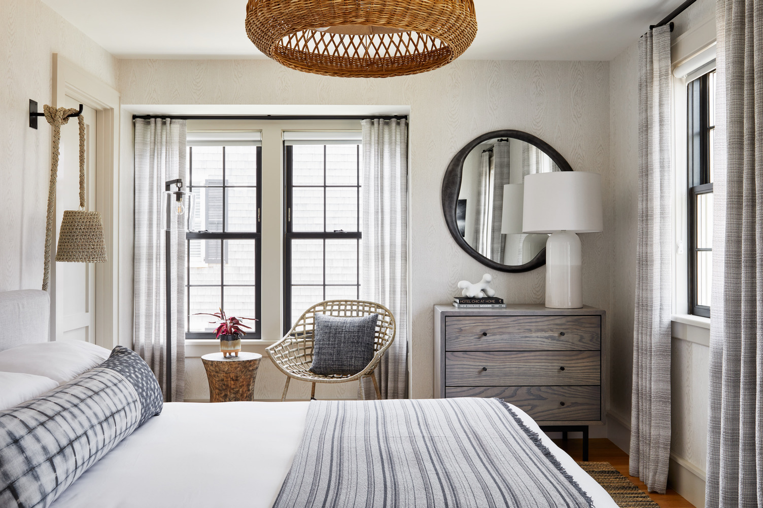 Queen guest room at The Edgartown Inn with lots of natural light