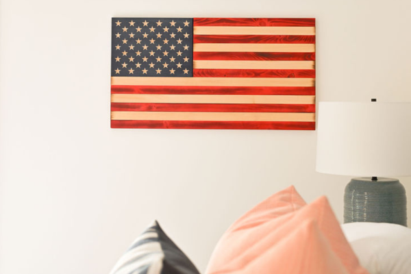 American Flag wall art at the Island Hotel Collection