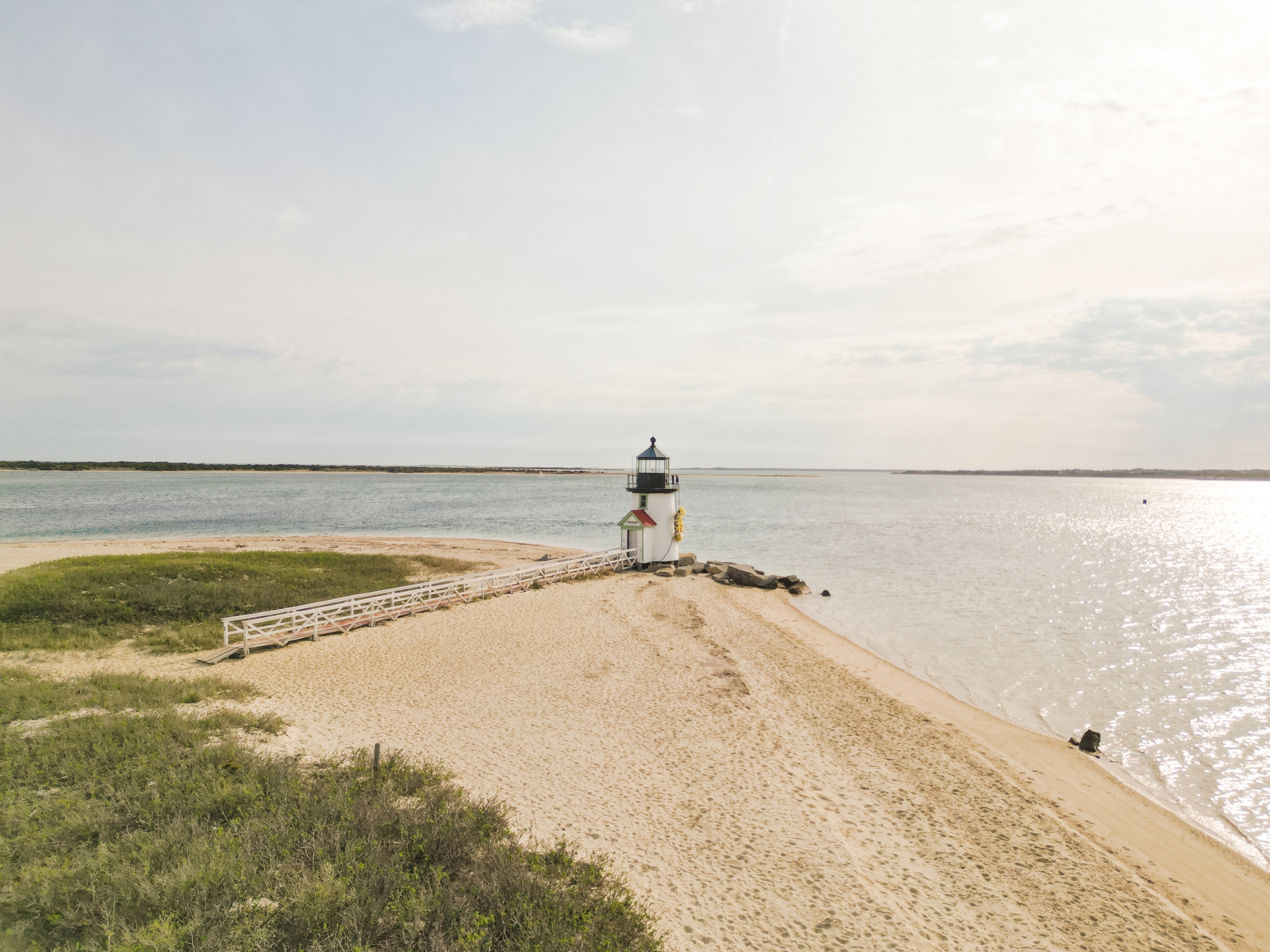 Aerial view of the Brant Point Lighthouse