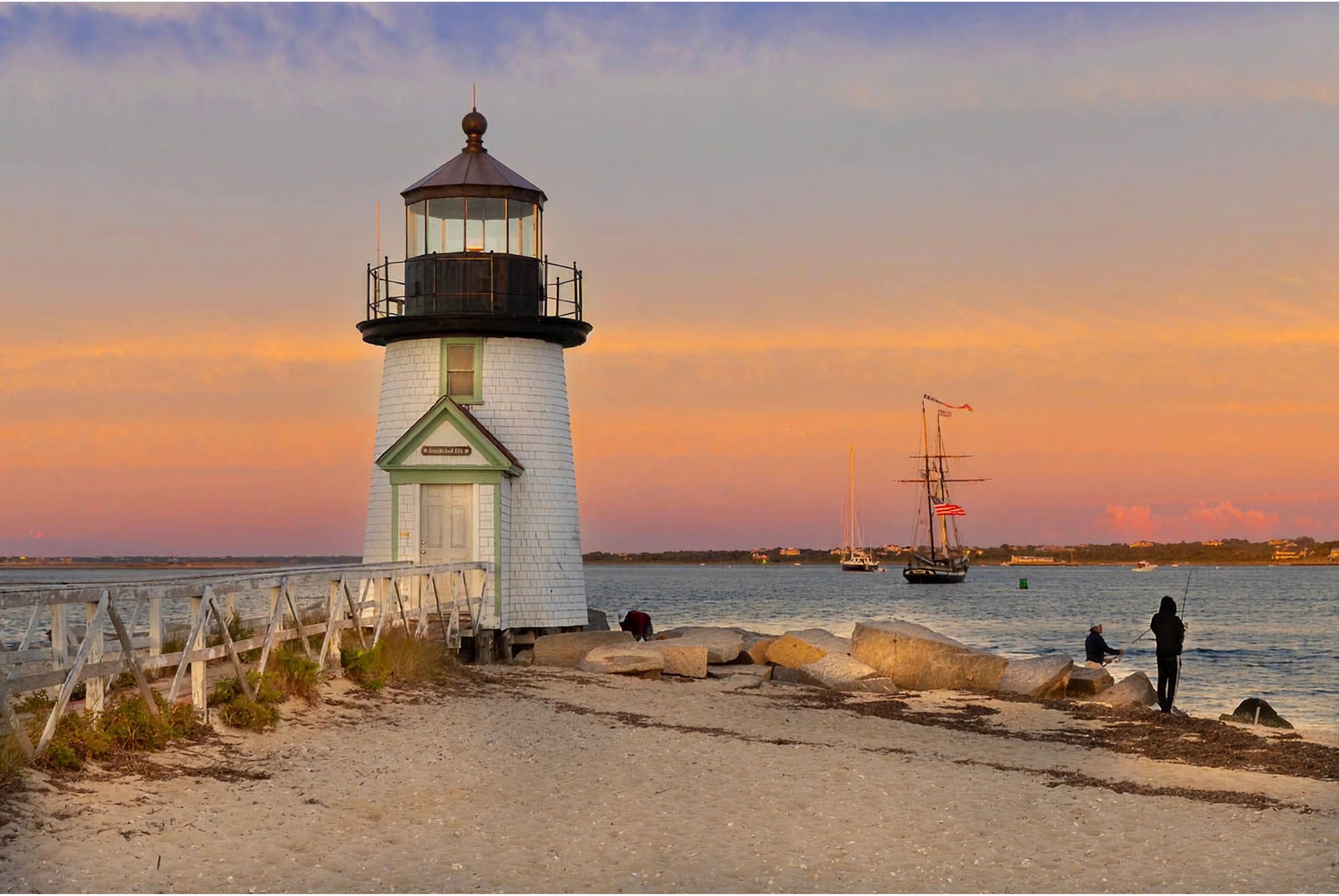 Brant Lighthouse in Nantucket during sunset