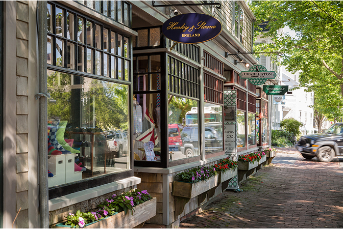 Shops in downtown Nantucket